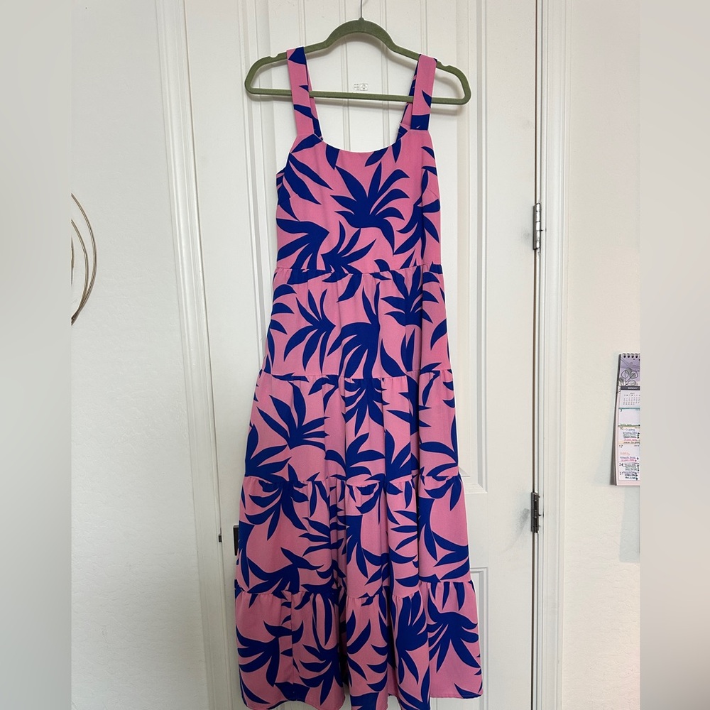Pretty Garden Pink and Blue Dress Medium